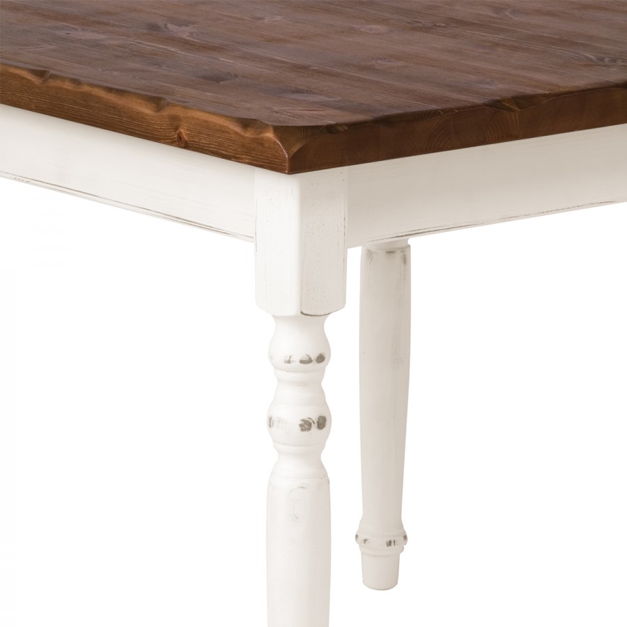 Tavolo in legno classico shabby chic 80x80x3