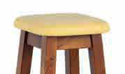 H/309 B Sgabello basso in legno di pino tinta noce sedile imbottito