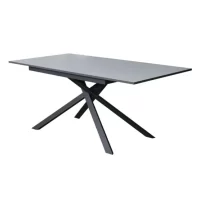 Tavolo 120 x 90 allungabile a 180 cm con gamba in metallo intrecciato e piano legno