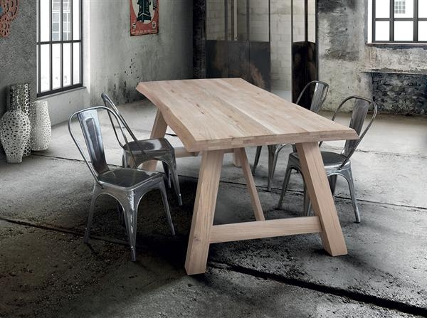 tavolo con piano in legno effetto scorticato tavolo fisso in legnotavolo con piano in legno effetto scorticato tavolo fisso in legno